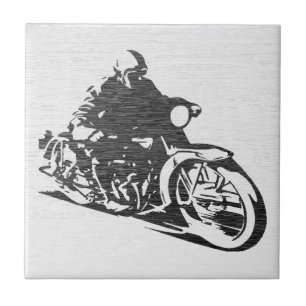 Carreau en céramique de motard vintage
