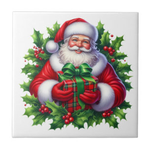 Carreau en céramique de Noël Père Noël