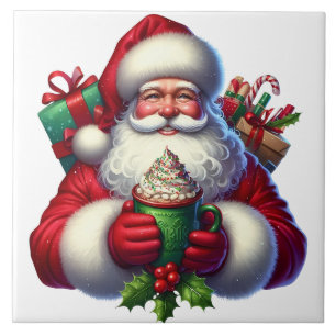 Carreau en céramique de Noël Père Noël