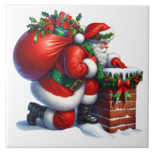 Carreau en céramique de Noël Père Noël