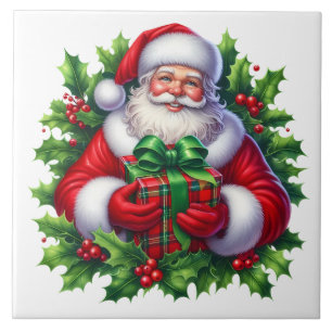 Carreau en céramique de Noël Père Noël