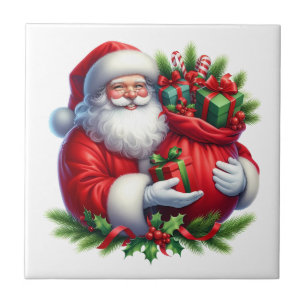 Carreau en céramique de Noël Père Noël