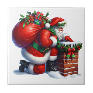 Carreau en céramique de Noël Père Noël
