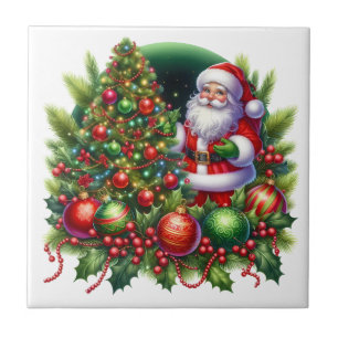 Carreau en céramique de Noël Père Noël