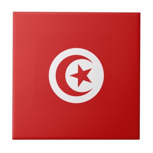 Carreau en céramique Drapeau de la Tunisie (Devant)