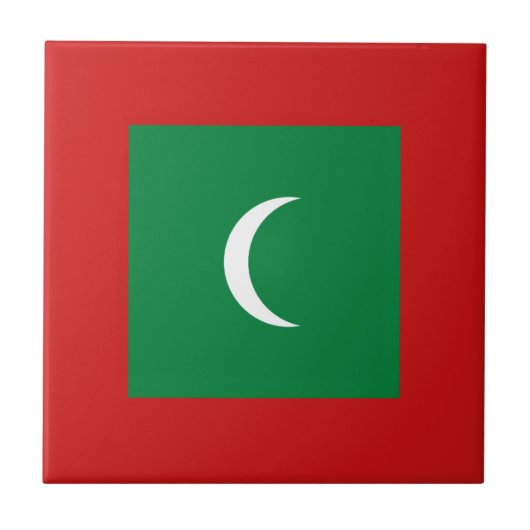 Carreau en céramique Drapeau des Maldives (Devant)