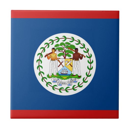 Carreau en céramique Drapeau du Belize (Devant)