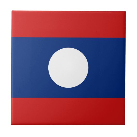 Carreau en céramique Drapeau du Laos (Devant)