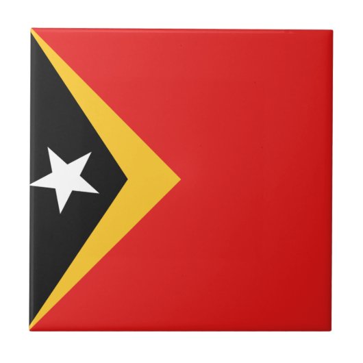 Carreau en céramique Drapeau du Timor oriental (Devant)