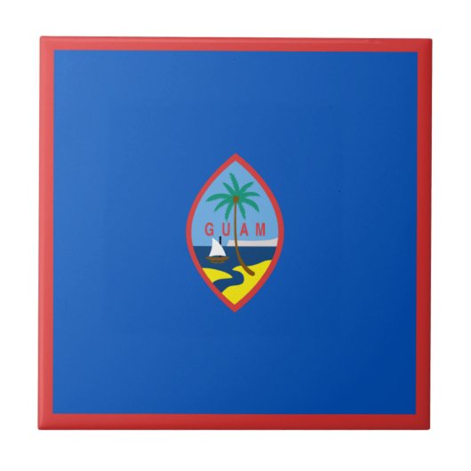 Carreau en céramique du drapeau de Guam (Devant)