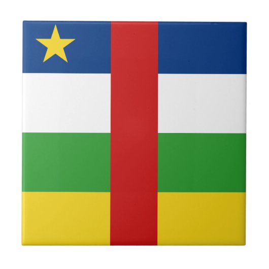 Carreau en céramique du drapeau de la Centrafrique (Devant)