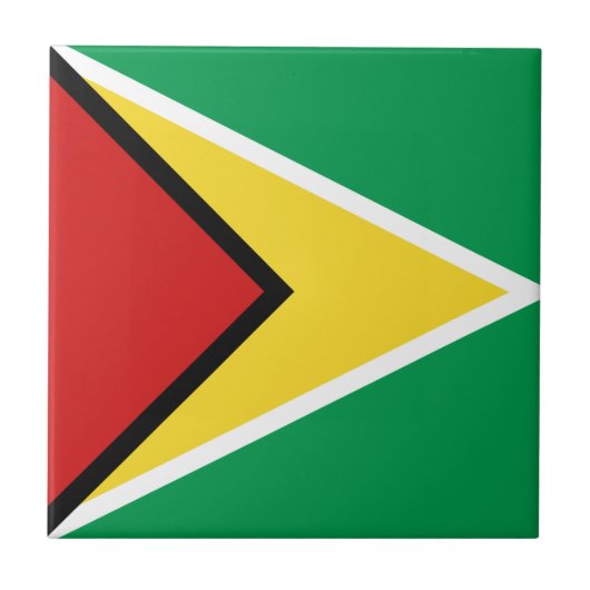 Carreau en céramique du drapeau de la Guyane (Devant)
