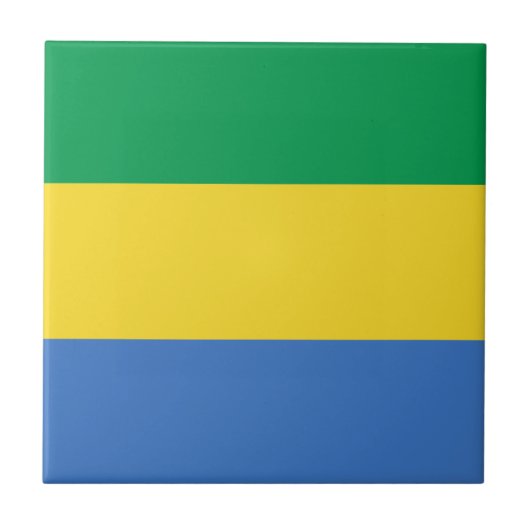 Carreau en céramique du drapeau du Gabon (Devant)