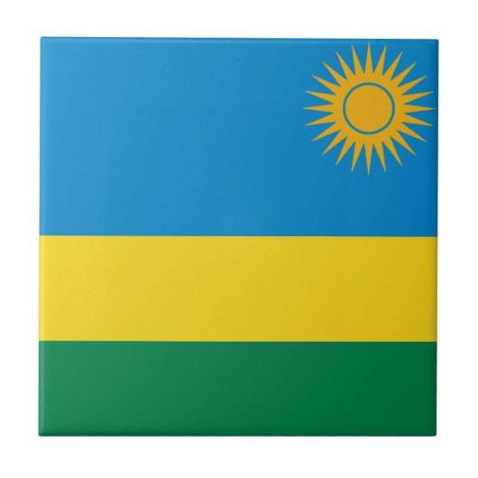 Carreau en céramique du drapeau du Rwanda (Devant)