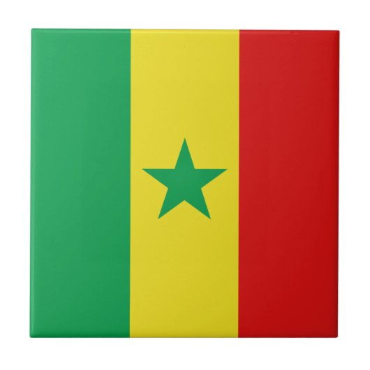 Carreau en céramique du drapeau du Sénégal (Devant)