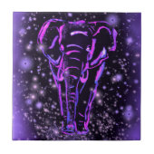 Carreau en céramique éléphant violet (Devant)