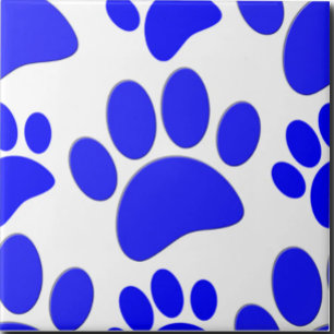 Carreau en céramique empreinte de patte de chien b