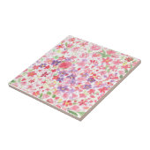 Carreau en céramique fleurs roses (Côté)