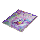 Carreau en céramique floral aquarelle de fleur de (Côté)