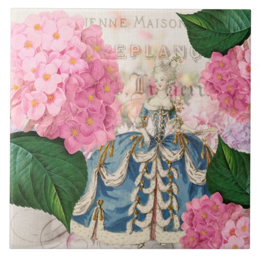 Carreau en céramique Hydrangea Rose Marie Antoinet (Devant)