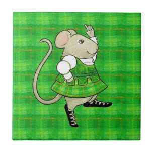 CARREAU EN CÉRAMIQUE IRISH JIG MOUSE 4.25x4.25