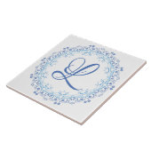 Carreau en céramique Mandala bleu (Côté)