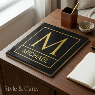 Carreau en céramique personnalisé avec initiale et