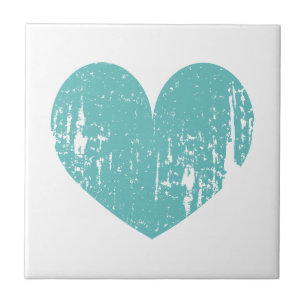 Carreau en céramique personnalisé en forme de cœur
