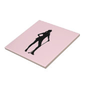 Carreau en céramique rose golfeuse (Côté)