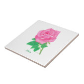 Carreau en céramique rose rose avec texte (Côté)
