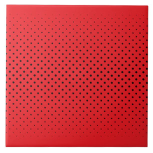 Carreau en céramique rouge noir pois gras décorati
