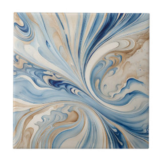 Carreau en céramique Vagues beige bleu 3
