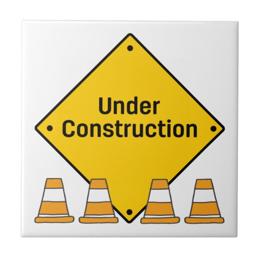 Carreau En construction avec des cônes (Devant)