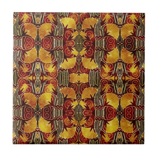 Carreau En flammes - motif d'art déco (Devant)