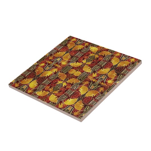 Carreau En flammes - motif d'art déco (Côté)
