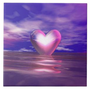 Carreau En mer du coeur rose