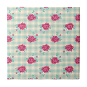 Carreau en vichy plaid et chaud rose chic rose motif