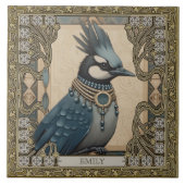 Carreau Enchanted Blue Jay Spirit Animal Personnalisable (Devant)