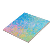 Carreau Encre d'alcool peinte Neon Pastel Sky Abstraite (Côté)