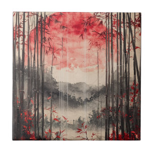 Carreau Encre lavée Sakura Lune de sang (1)