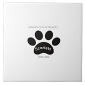 Carreau Enduring Paw Print Remembrance Design (Devant)