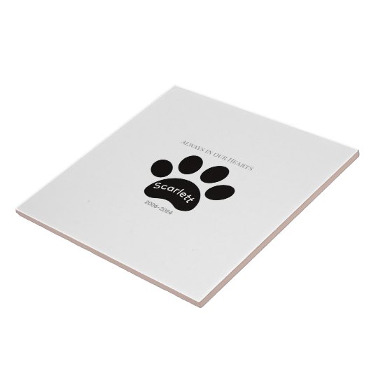 Carreau Enduring Paw Print Remembrance Design (Côté)