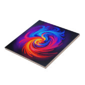 Carreau Énergétique Abstrait wirl en bleu rouge et jaune (Côté)