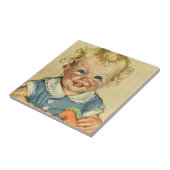 Carreau Enfant scandinave vintage mignon blonde avec boucl (Côté)