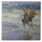 Carreau Enfants à la plage (par Edward Henry Potthast) (Devant)