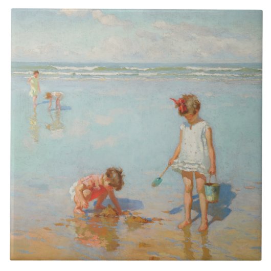 Carreau Enfants en bord de mer (Summer Beach Scene) (Devant)