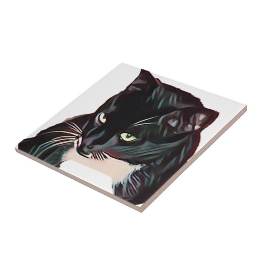 Carreau Enfants mignons de chat noir (Côté)