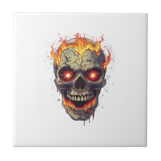 Carreau Enfer infernal de crâne (Devant)