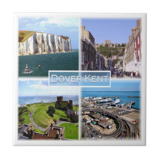 Carreau ENG005 DOVER château, port, KENT, Angleterre, (Devant)