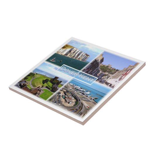 Carreau ENG005 DOVER château, port, KENT, Angleterre, (Côté)